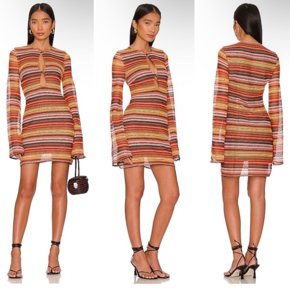 House of Harlow 1960 x REVOLVE Lucita Mini Dress in Striped Multi Size S